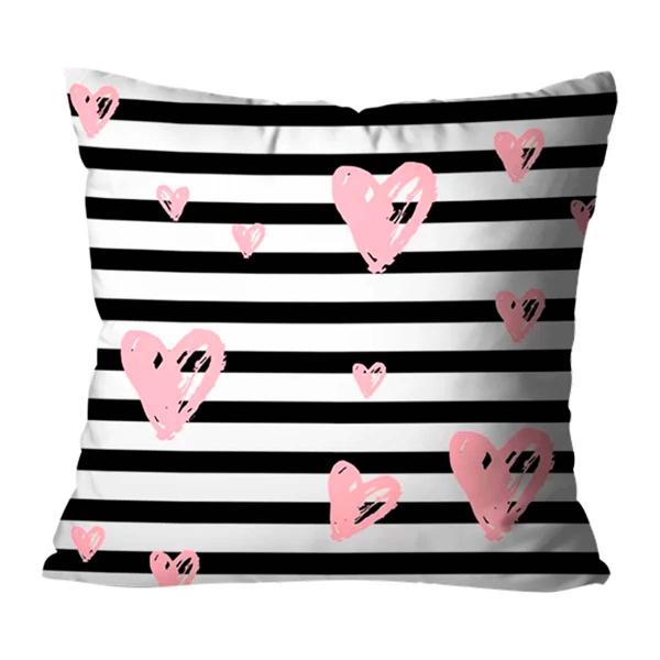 Imagem de Kit 4 Capas de Almofadas Decorativas Rosa e Preto - 45x45cm