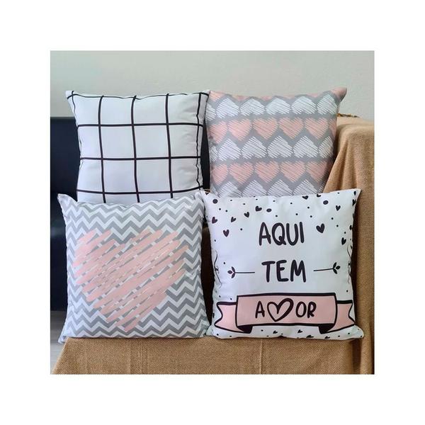 Imagem de Kit 4 Capas De Almofadas Mdecore Alta Qualidade 45x45 Variados