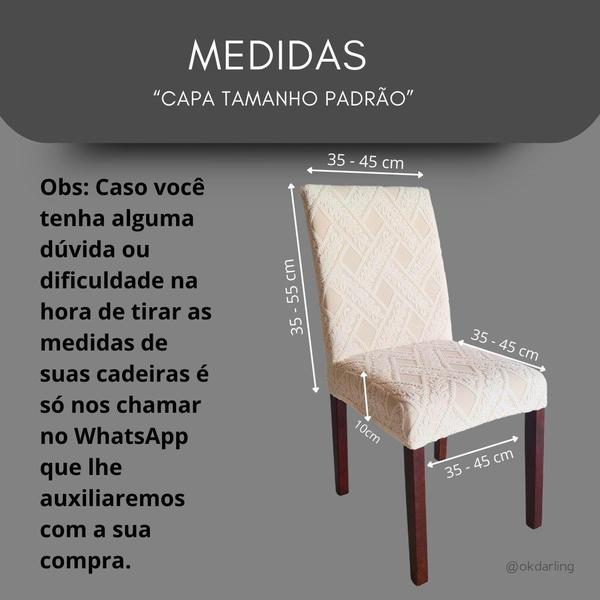 Imagem de Kit 4 Capas de Cadeira Linha Gold Anti Gato Indiana - Creme