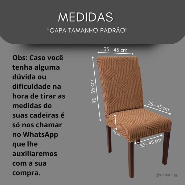 Imagem de Kit 4 Capas de Cadeira Linha Gold Anti Gato Italiana - Marrom Caramelo