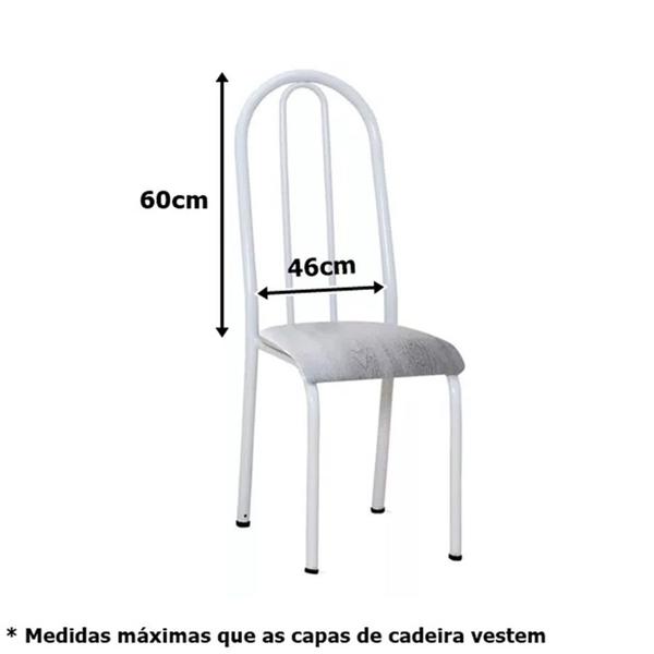 Imagem de Kit 4 Capas Encosto de Cadeira de Aço Tubular Cozinha Malha Gel Estampa 22 Geométrico Amarelo