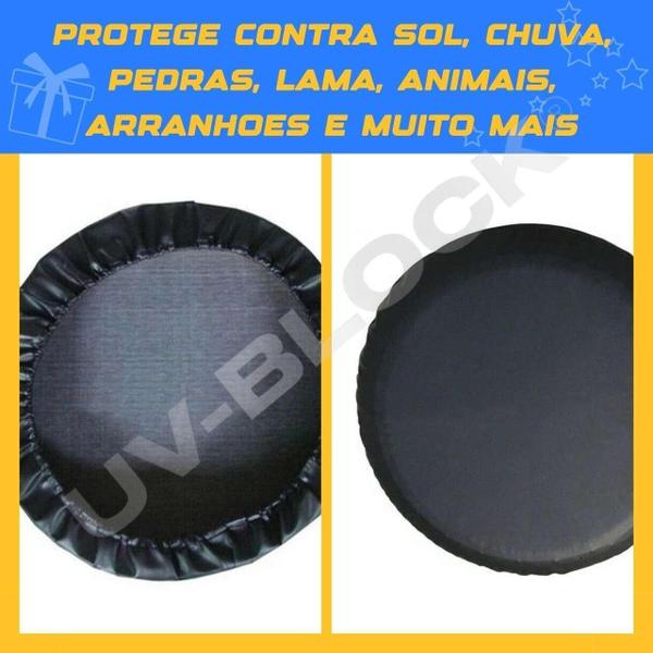 Imagem de Kit 4 Capas Estepe Aro 13 16 Impermeável Cor Preto Uv-Block