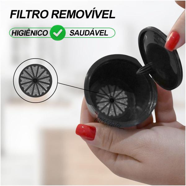 Imagem de Kit 4 Cápsulas Reutilizável Dolce Gusto Recarregável Cafe