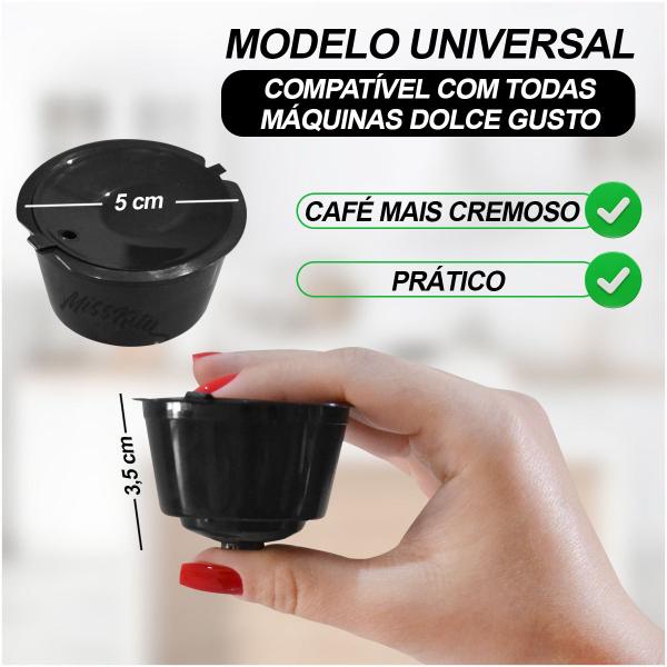 Imagem de Kit 4 Cápsulas Reutilizável Dolce Gusto Recarregável Cafe