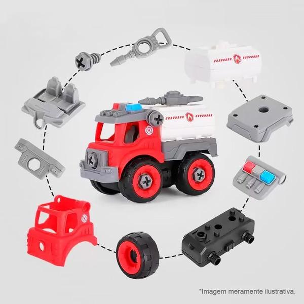 Imagem de Kit 4 Carrinhos Construção Ferramentas Vermelho Cxl900-102A