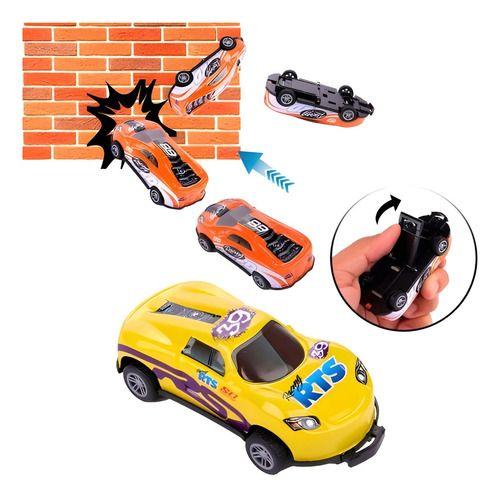 Imagem de Kit 4 Carrinhos Fricção Impacto Salto 360 Brinquedo Hot Cars