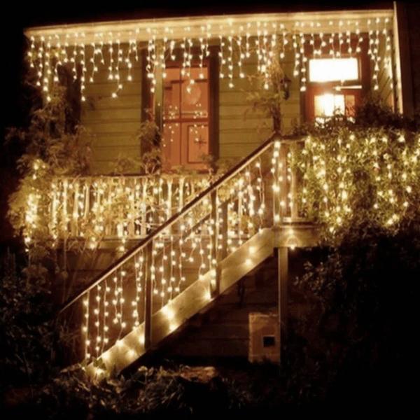 Kit 4 Cascata 200 Leds 5 Metros Luz Amarela Fixa 220V - Campineira Imagem de Kit 4 Cascata 200 Leds 5 Metros Luz Amarela Fixa 220V