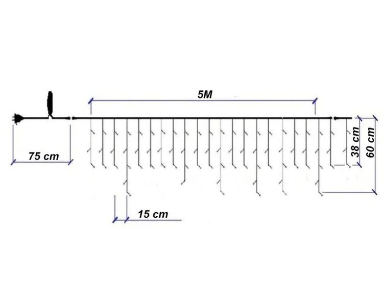 Kit 4 Cascata 200 Leds 5 Metros Luz Amarela Fixa 220V - Campineira Imagem de Kit 4 Cascata 200 Leds 5 Metros Luz Amarela Fixa 220V