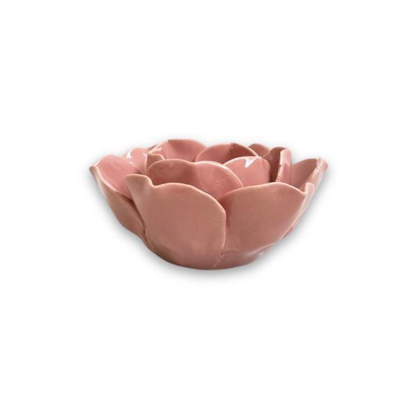 Imagem de Kit 4 Castiçais Flor de Lótus Porcelana Elegância Harmonia