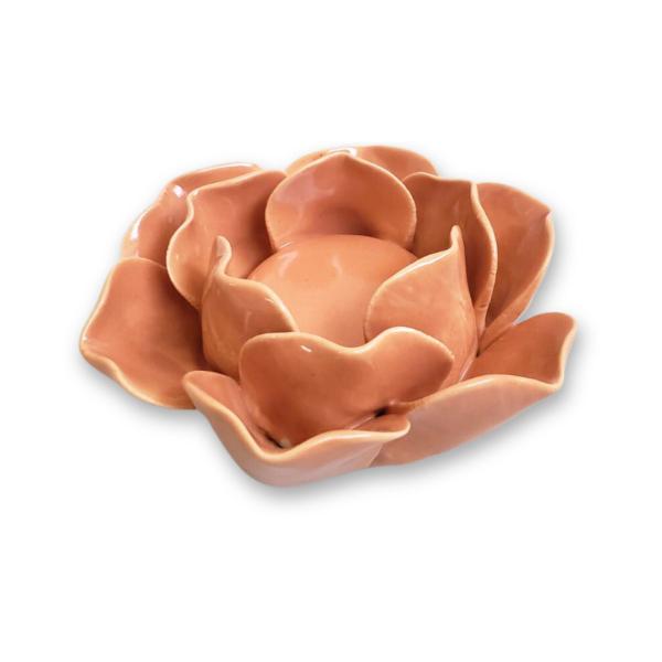 Imagem de Kit 4 Castiçais Flor de Lótus Porcelana Elegância Harmonia