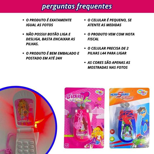 Imagem de Kit 4 Celular De Brinquedo Com Som E Luz Telefone Infantil