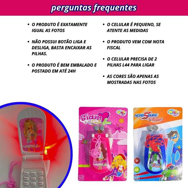 Imagem de Kit 4 Celular De Brinquedo Com Som E Luz Telefone Infantil