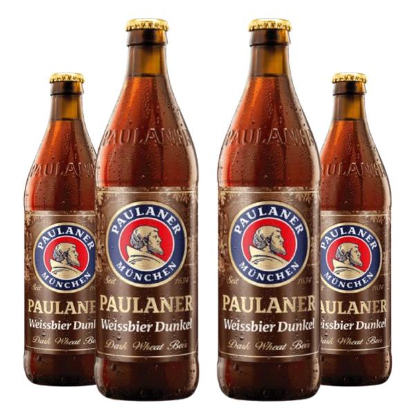 Imagem de Kit 4 Cerveja Alemã Paulaner Weissibier Dunkel Garrafa 500ml