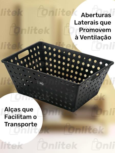 Imagem de Kit 4 Cestas Caixas Organizadoras Gg 39x30x17 Amazenamento