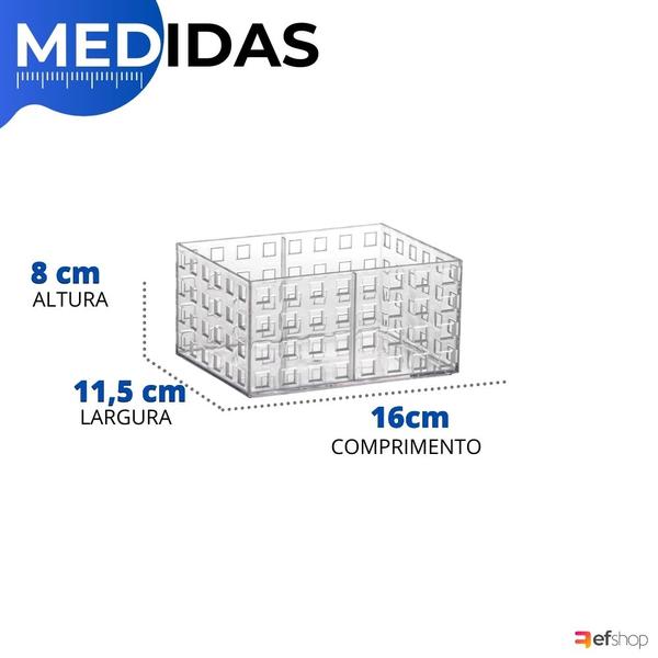 Imagem de Kit 4 Cesto Caixa Organizadora Acrilico Empilhavel Armário Organização de Casa Lavanderia