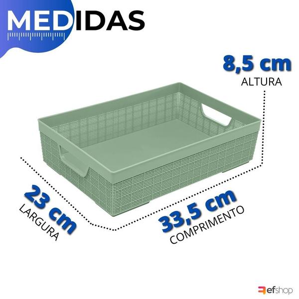 Imagem de Kit 4 Cestos Organizador Armário Gaveta Lavanderia M 33x23