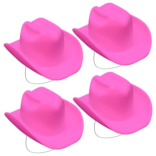 Imagem de Kit 4 Chapéus Rosa Boiadeira Castela Caipira Cowboy Atacado Festa