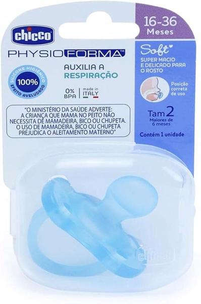 kit 4 chupetas chicco physio forma soft 16-36m azul Imagem de kit 4 chupetas chicco physio forma soft 16-36m azul