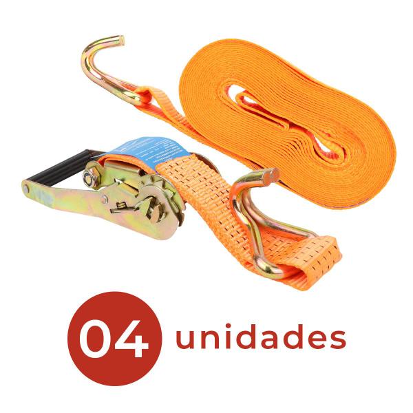 Kit 4 Cinta Catraca 5 Toneladas Amarração Carga Caminhão 9m - MIX Imagem de Kit 4 Cinta Catraca 5 Toneladas Amarração Carga Caminhão 9m