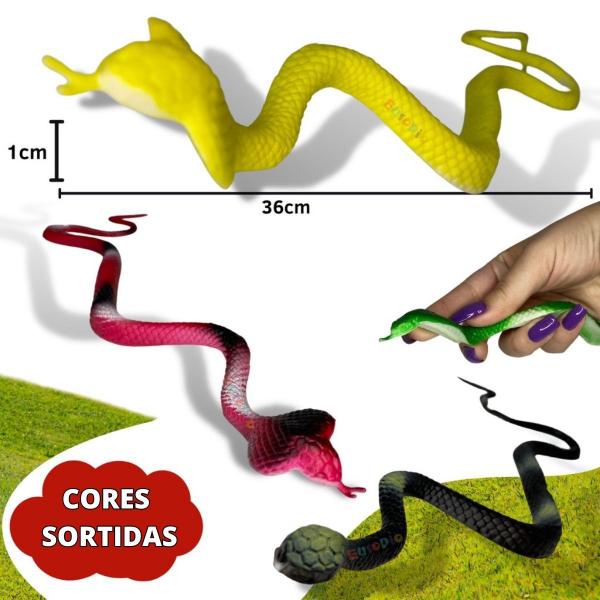 Imagem de Kit 4 Cobra De Borracha Realista Brinquedo Pegadinha Susto