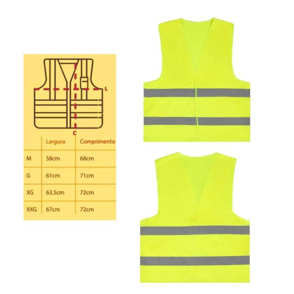 Kit 4 colete segurança refletivo sinalizaçao epi amarelo blusao motoboy - Dekor Imagem de Kit 4 colete segurança refletivo sinalizaçao epi amarelo blusao motoboy