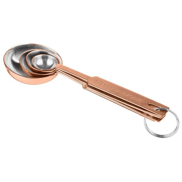 Imagem de Kit 4 Colheres Medidoras Aço Inox Rose Gold - Mimo Style