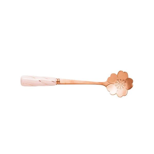 Kit 4 Colheres Para Chá Em Inox Cerâmica Flores Rosa E Rosê - Rojemac Imagem de Kit 4 Colheres Para Chá Em Inox Cerâmica Flores Rosa E Rosê
