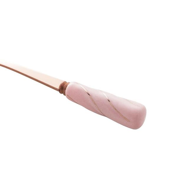 Kit 4 Colheres Para Chá Em Inox Cerâmica Flores Rosa E Rosê - Rojemac Imagem de Kit 4 Colheres Para Chá Em Inox Cerâmica Flores Rosa E Rosê