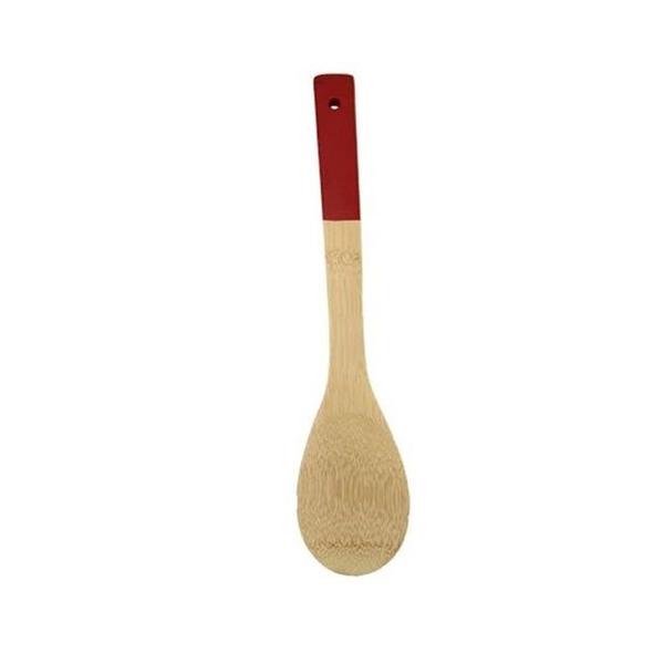 Imagem de Kit 4 Colheres Utensílios Ecológico Culinário Madeira Bambu com Cabo de Silicone