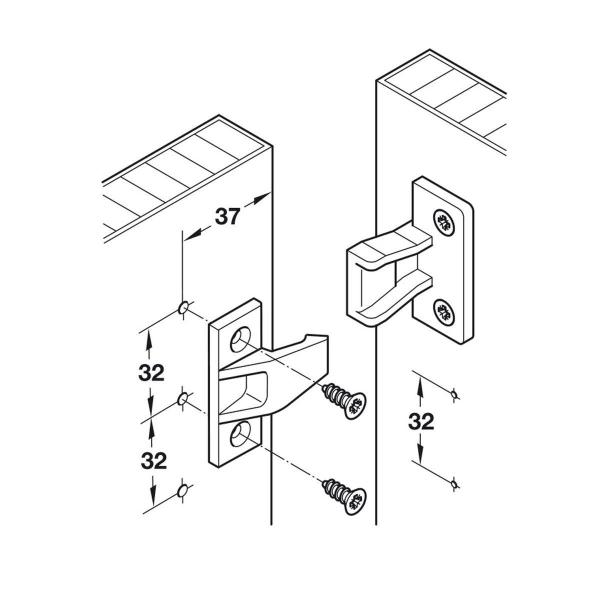 Imagem de Kit 4 Conector Keku Para Junção De Painéis Nichos Mdf Hafele