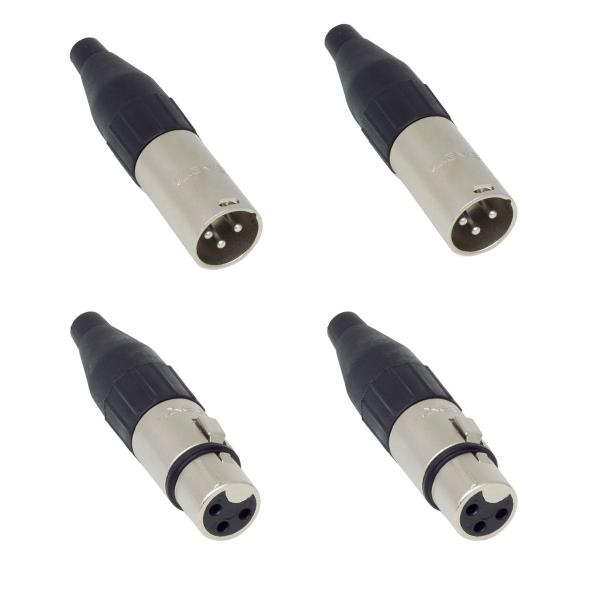 Imagem de Kit 4 conector santo angelo xlr femea e macho sa2x 2 pares