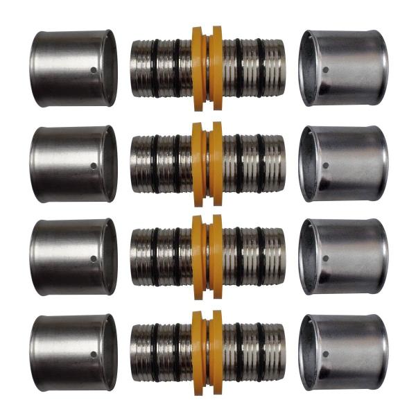 Imagem de Kit 4 Conexão União de Tubos p/ Gás 16mm Pex Multicamadas