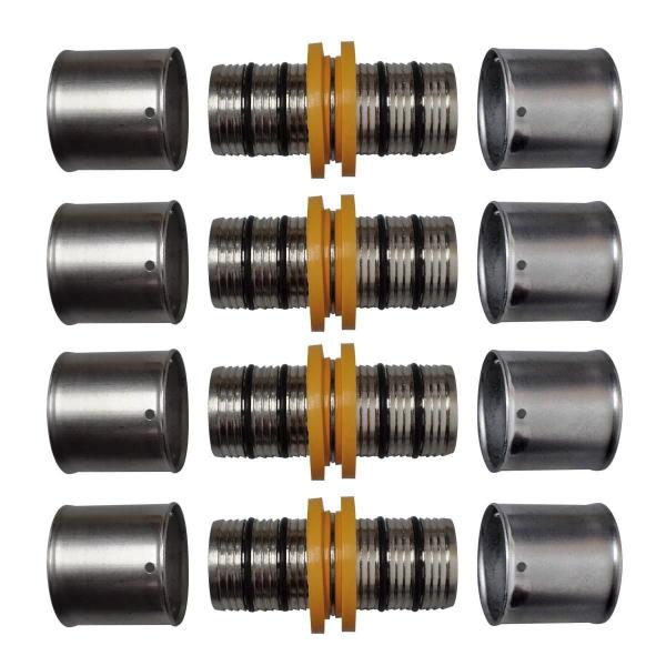 Imagem de Kit 4 Conexão União De Tubos Para Gás 16Mm Pex Multicamadas