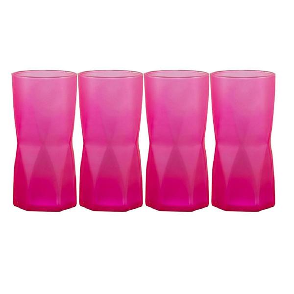 Imagem de Kit 4 Copo Rosa Neon 465ml