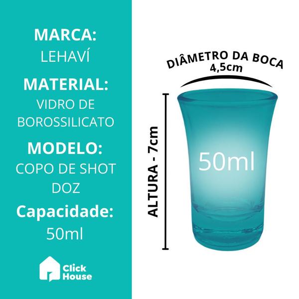 Imagem de Kit 4 Copo Vidro Shot Dose Aperitivo Tequila Cachaça 50ml