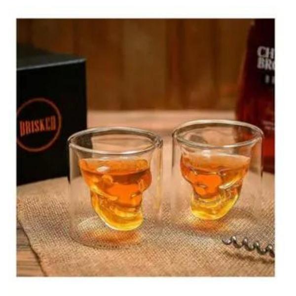 Imagem de Kit 4 Copos Aperitivo Shot Dose Caveira Skull 20ML