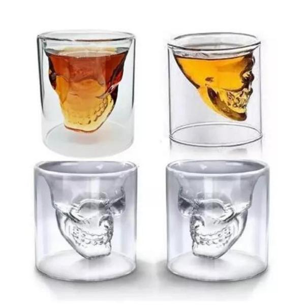 Imagem de Kit 4 Copos Aperitivo Shot Dose Caveira Skull 20ML