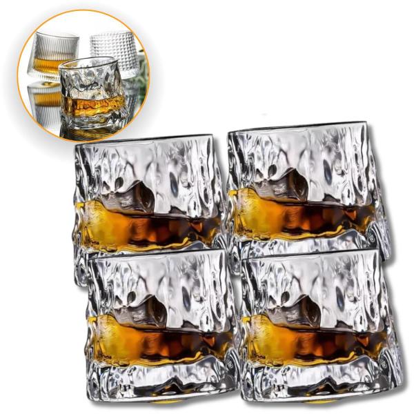 Imagem de Kit 4 Copos Baixo Para Whisky Frost Giratório Em Vidro 180ml