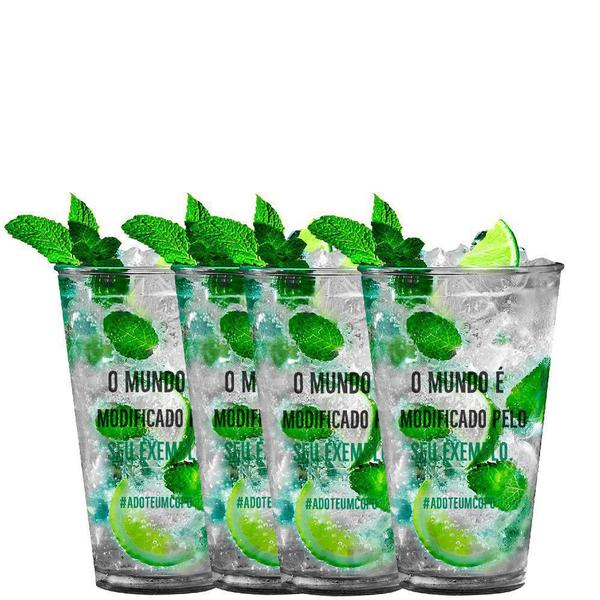 Imagem de Kit 4 Copos Big Drink Eco Personalizados Mude Seus Hábitos