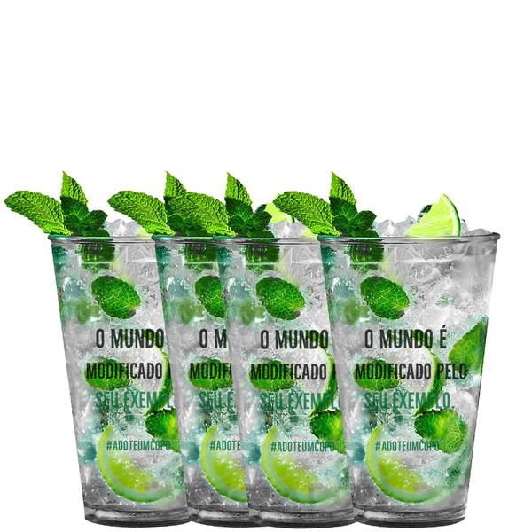 Imagem de Kit 4 Copos Big Drink Exemplo Sustentável Krystalon