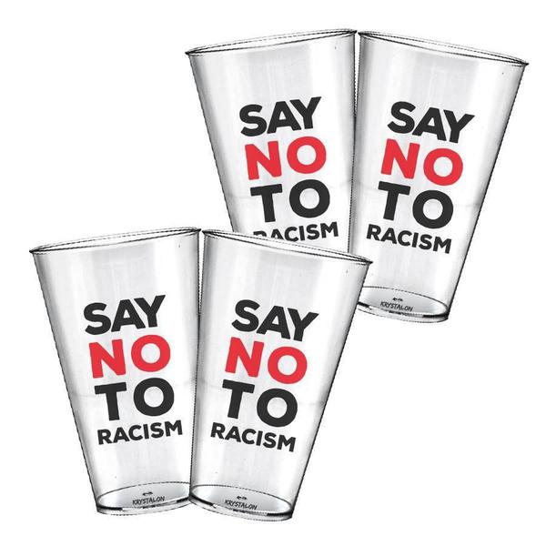 Imagem de Kit 4 Copos Big Drink Personalizados Say No Racism