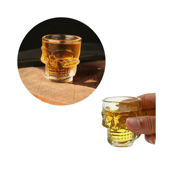 Imagem de Kit 4 Copos De Vidro Shot Dose Tequila De Caveira 50ml