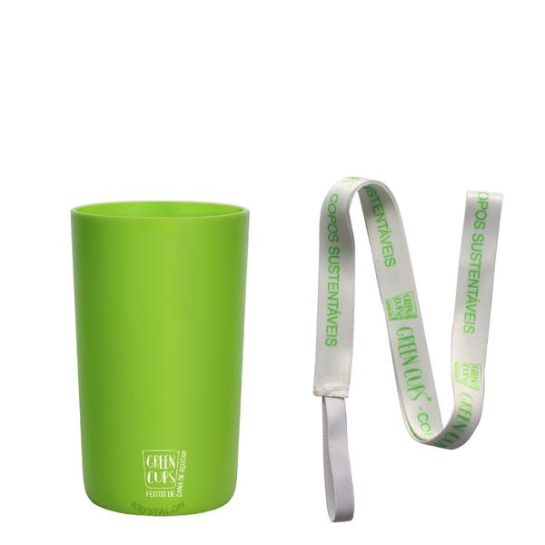 Imagem de Kit 4 Copos Eco Sustentavel 280ml Com Cordão Green Cups