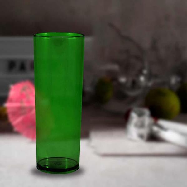 Imagem de Kit 4 Copos Long Drink Cristal Verde 330Ml Plástico