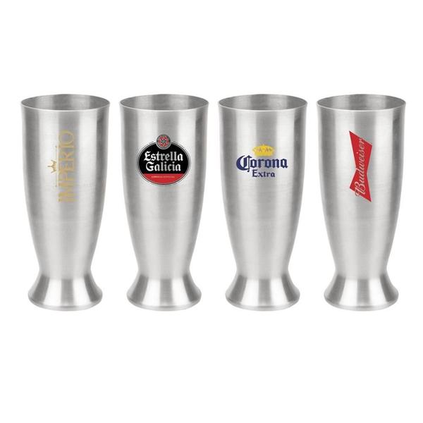 Imagem de Kit 4 Copos Munich Chopp Alumínio 290Ml Tulipa Cerveja