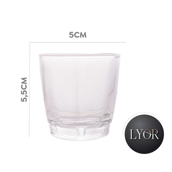 Imagem de Kit 4 Copos para Shot de Vidro Dose Degustação Coração Transparente Lyor 50ml