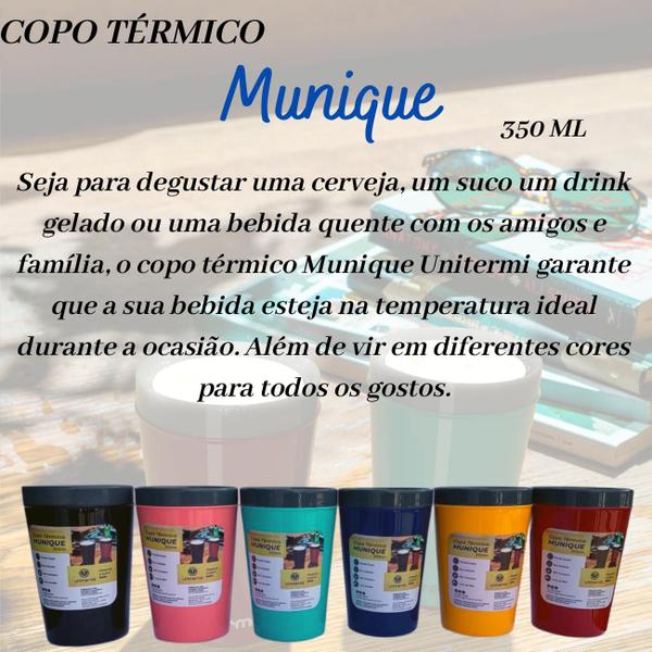 Imagem de Kit 4 Copos Térmico Munique 350ML Parede Dupla Multiuso Unitermi Cerveja Café Chá Suco Drinks