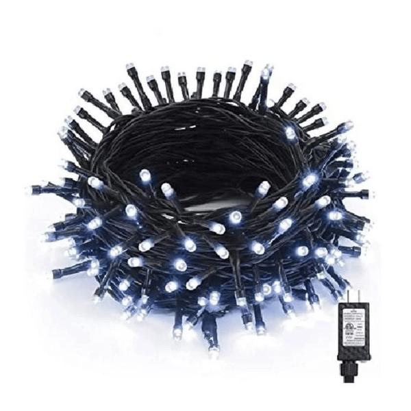 Imagem de Kit 4 Cordão 300 Leds Fixo 30m Branco Frio Fio Verde Bivolt