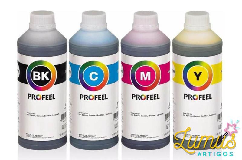 Imagem de Kit 4 Cores De 100ml - Tinta Pigmentada HP - InkTec