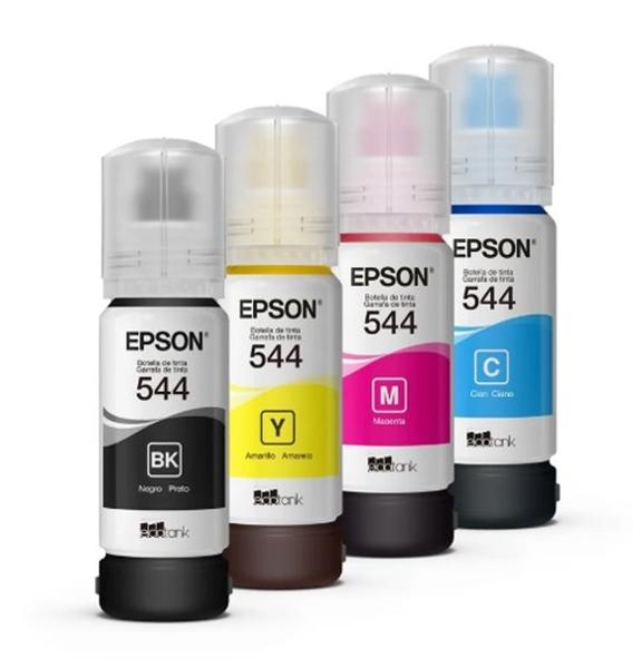 Imagem de Kit 4 cores - refil e pson original t544 eco tank - 65 ml.